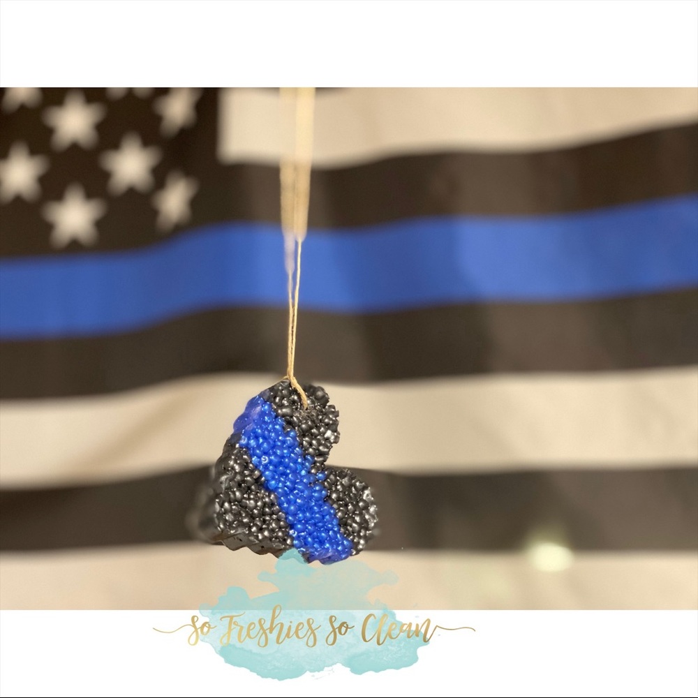 Thin Blue Line Heart Freshie